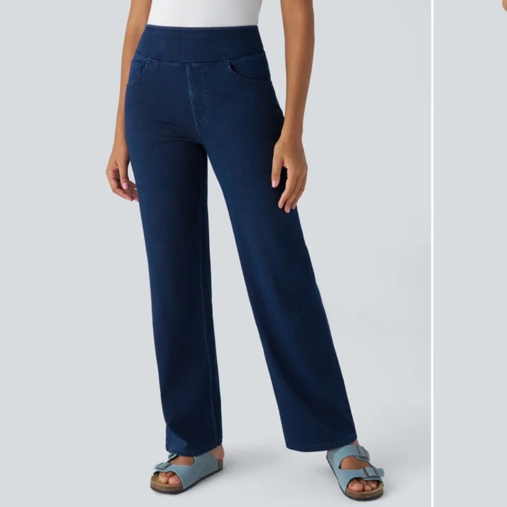 Halara Flex High-Waisted Stretchy Knit Jeans - Picture 1 of 10
